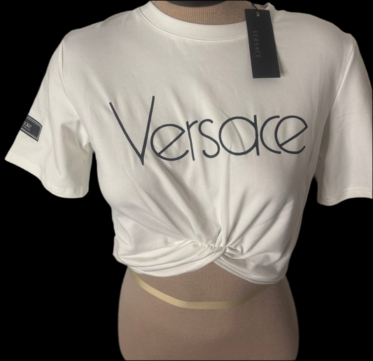White Versace Crop